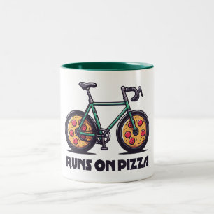 Bike Springa på Pizza Två-Tonad Mugg