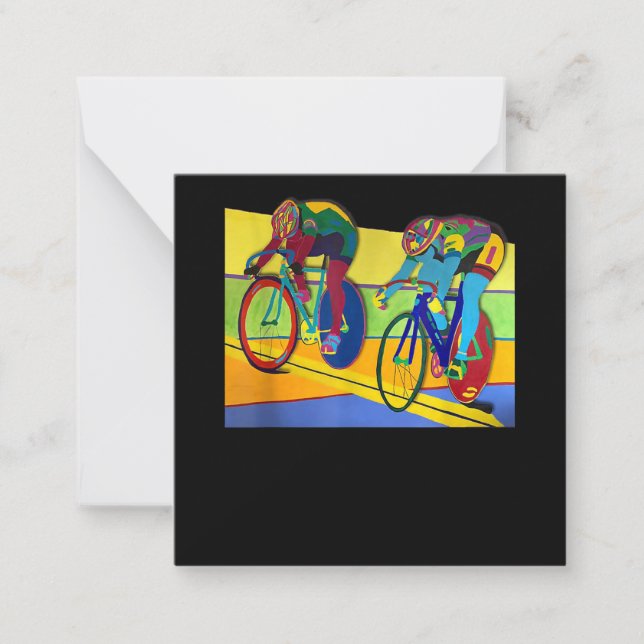 Bike Tävla Cycling Älskare Womens Sprint Avslutar Anteckningskort (Framsida)