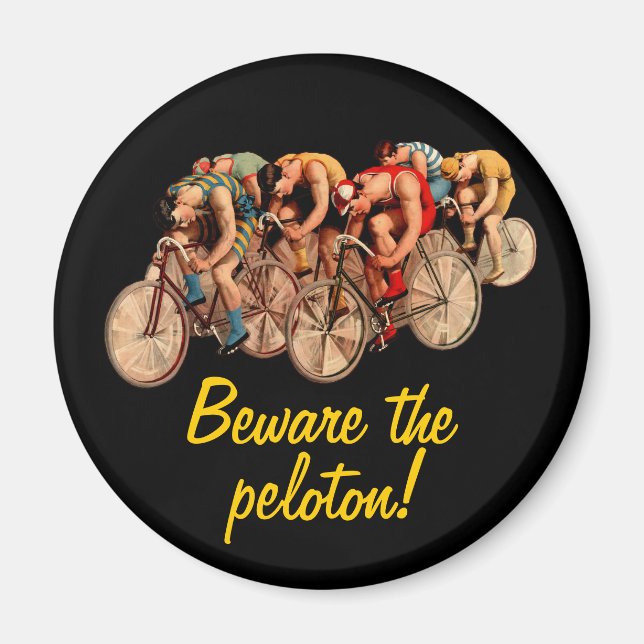 Bike Tävla Peloton Humor Tshirt Magnet (Framsidan)