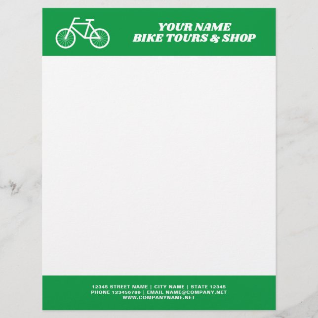 Bike Tourbusiness letterhead med logotyp för cykla Brevhuvud (Framsida)