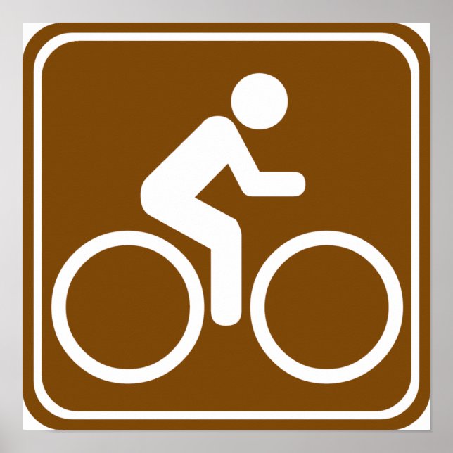 Bike Trail Highway-skylt Poster (Framsidan)