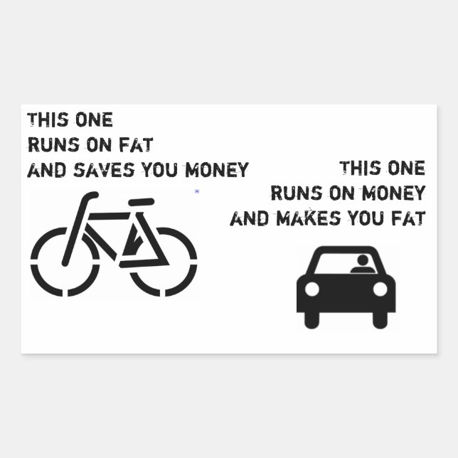 Bike vs Car Sticker Rektangulärt Klistermärke (Framsida)