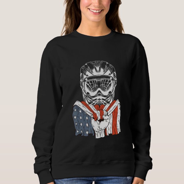bike with American Flag T Shirt (Framsida)