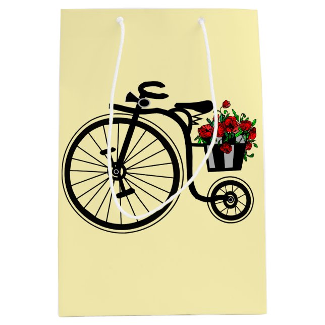 Bike with Flowers Gift Bag - Anpassade (Framsidan)