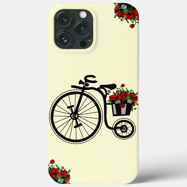 Bike with Flowers iphone case - Välj Färg (Baksida)