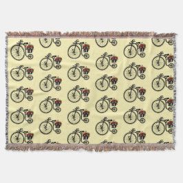Bike with Flowers Throw Blanket Filt