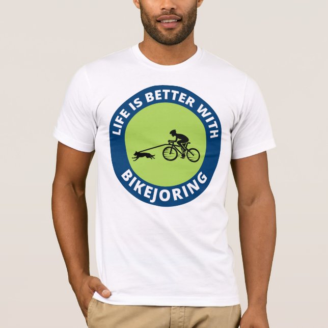 Bikejoring DogScooting Hund Sport Bike Bicycle Rid T Shirt (Framsida)