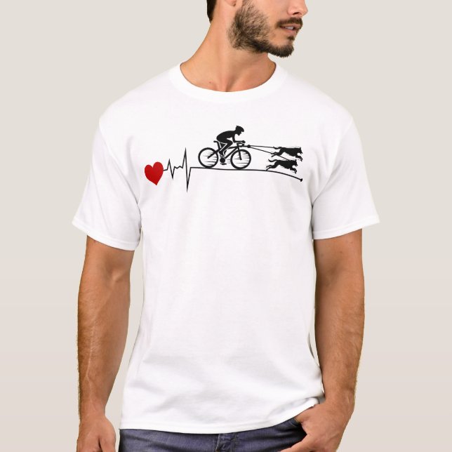 Bikejoring DogScooting Hund Sport Bike Bicycle T Shirt (Framsida)