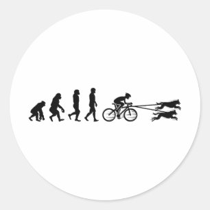 Bikejoring DogScooting Hund Sport Bike Evolution Runt Klistermärke