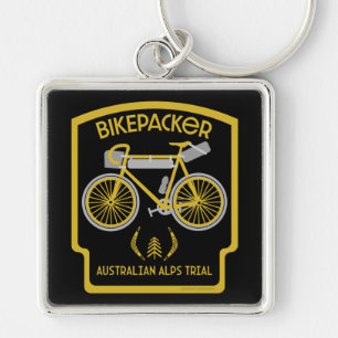 Bikepacking Australian Alpernas Trial Fyrkantig Silverfärgad Nyckelring