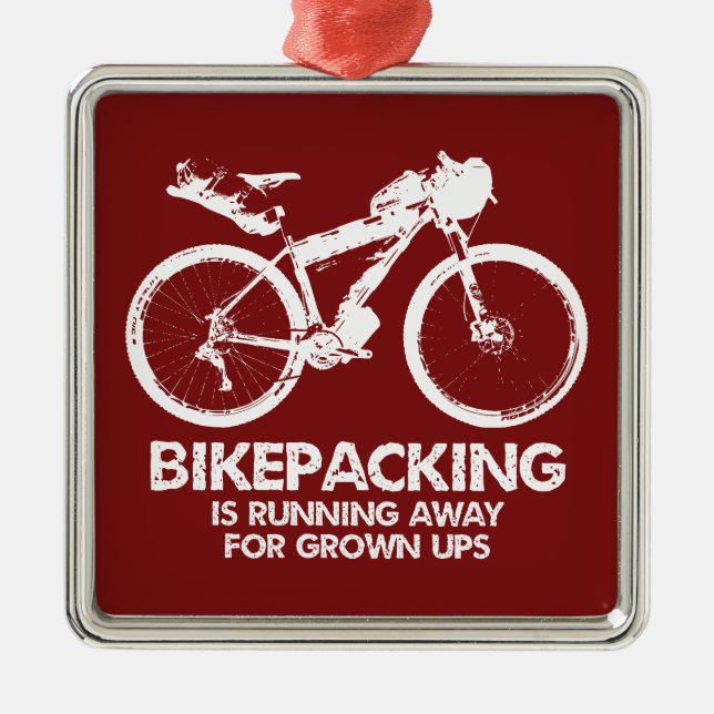 Bikepacking håller på att ta slut för odlade grödo julgransprydnad metall (Framsidan)