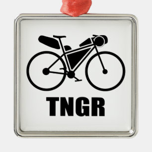 Bikepacking Tävling i norra Georgien Julgransprydnad Metall