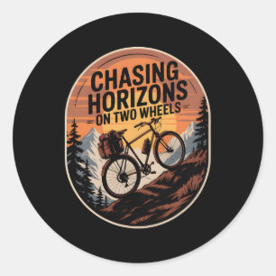 Bikepacking Utomhus Cykelåkning i Berg Chasing Hor Runt Klistermärke