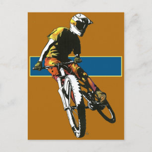 Biker2 -Orange/Blå Vykort