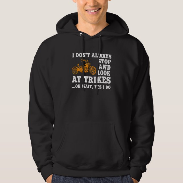 Biker av Funny Trike Motorcycle Triker Hoodie (Framsida)