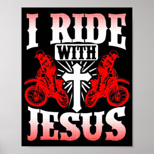 Biker av motorcykel Bibel Rider I Ride med Jesus Poster