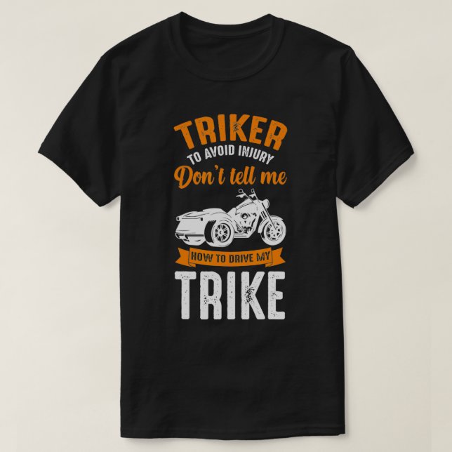 biker av motorcykelcykel för klubb av trike triker t shirt (Design framsida)