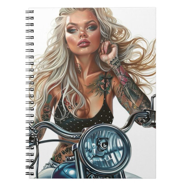 Biker Babe12 Anteckningsbok (Framsidan)