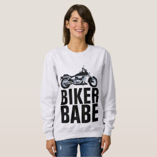 BIKER BABE Dam Sweatshirts för T-shirts med motorc