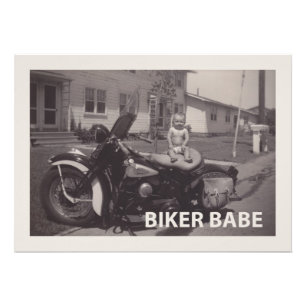 biker babe fototryck