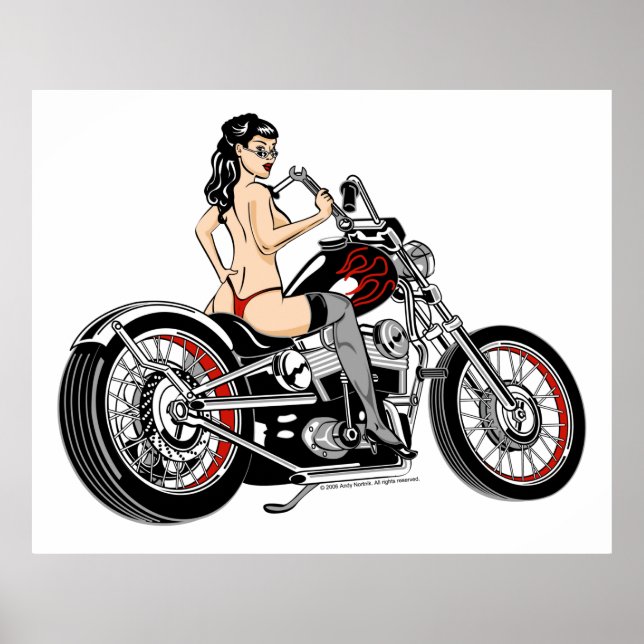 Biker Babe Poster (Framsidan)