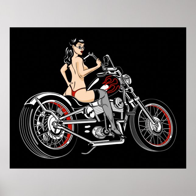 Biker Babe Poster (Framsidan)