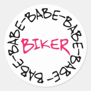 Biker Babe Runt Klistermärke