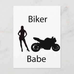 Biker babe vykort