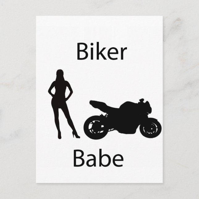 Biker babe vykort (Framsida)
