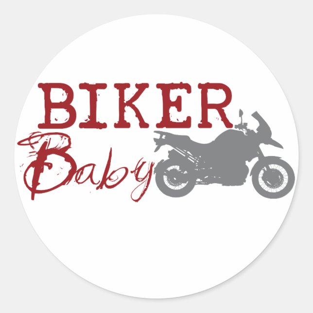 Biker Baby Runt Klistermärke (Framsida)