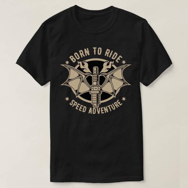 BIKER BADGE VINGE T SHIRT (Design framsida)