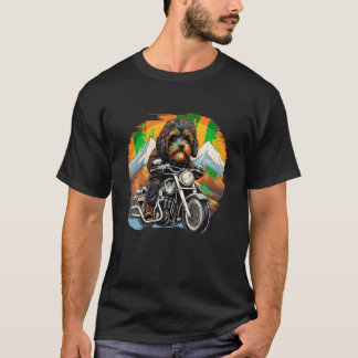 Biker Bernedoodle Hund Riding Motorcycle T Shirt
