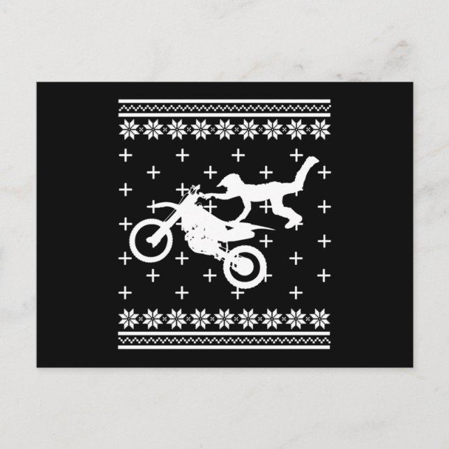 Biker Bike Motocross Ugly julmotorcykel Gif Vykort (Framsida)