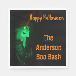 Biker Billy Halloween Skeleton Black & Orange Pappersservett