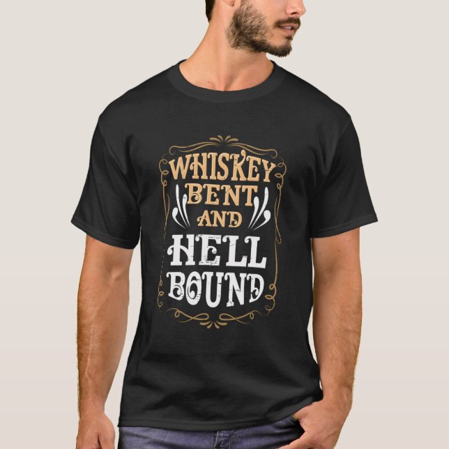 Biker Bo för Whiskey Bent och Hellbound Design Lan T Shirt (Framsida)
