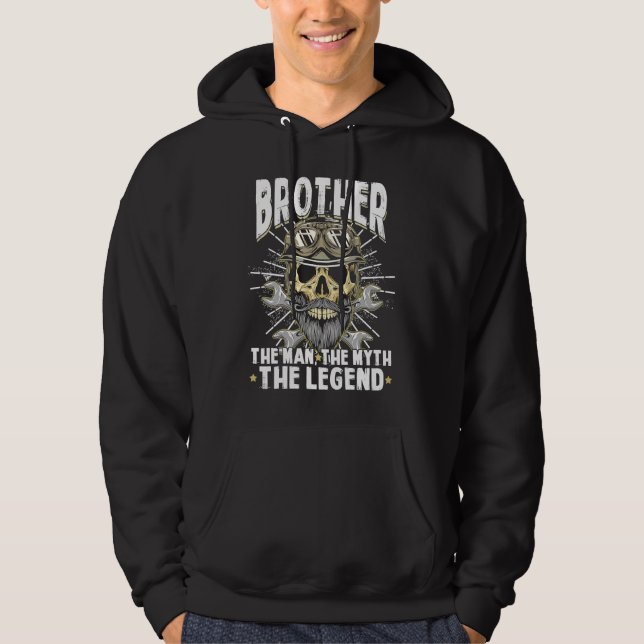 Biker Brother The Man Myth Legend Motorcycle  Fath Hoodie (Framsida)