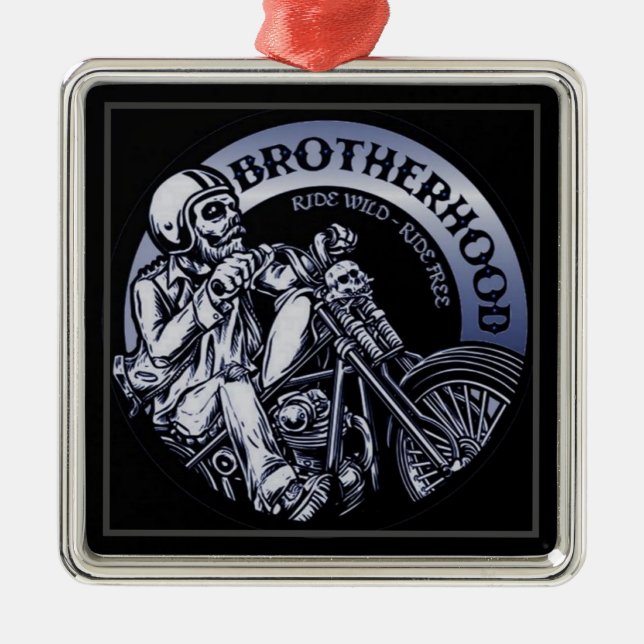 Biker Brotherree Black Metall Ornament (Framsidan)