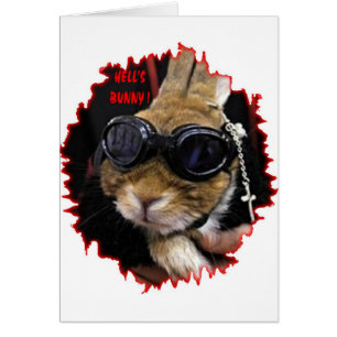 BIKER BUNNY HELS BUNNY HÄLSNINGSKORT