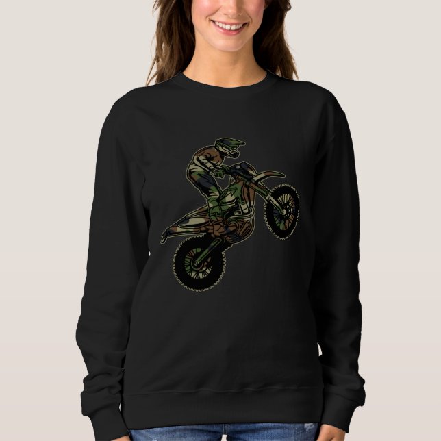 Biker Camouflage Motorbike Crossbike Bike Rider Tr T Shirt (Framsida)