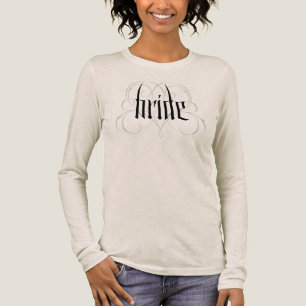 Biker Chic Brud Handstavad Bröllopsrepetition Tee Shirt