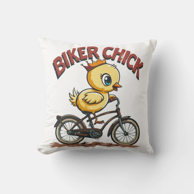 Biker Chick Dekorativ kudde (Framsida)