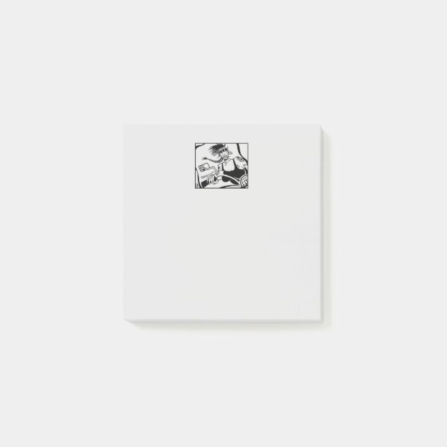 Biker Chick grått Note-dynor Post-it Block (Framsida)