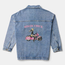Biker Chick Kvinnor i Denim Jacka