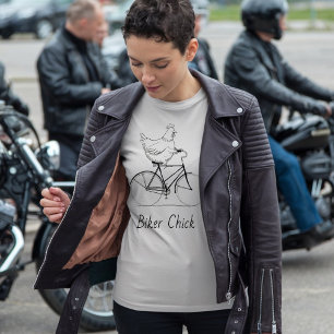 Biker Chick, kyckling som cyklar T Shirt