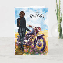 Biker Chick Motorcycle Wildbloms Meadow Birthday