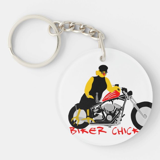 BIKER CHICK Sitta om hennes motorcykel (Framsidan)
