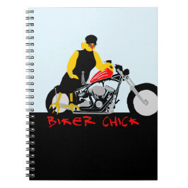 BIKER CHICK Sitta om hennes motorcykel Anteckningsbok