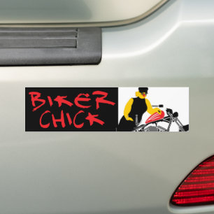 BIKER CHICK Sitta om hennes motorcykel Bildekal