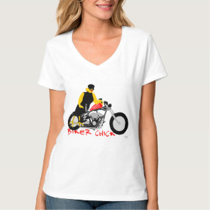 BIKER CHICK Sitta om hennes motorcykel T Shirt