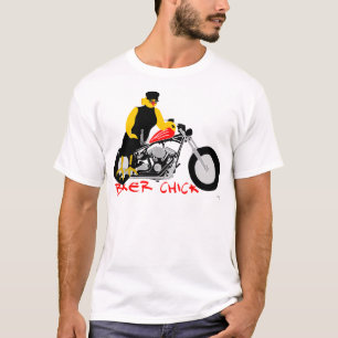 BIKER CHICK Sitta om hennes motorcykel T Shirt